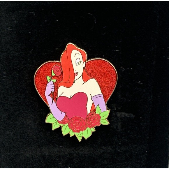 Rare 2009 Disney Pin LE250 Jessica Rabbit Heart and Roses Rose Pin Mint - Picture 3 of 9